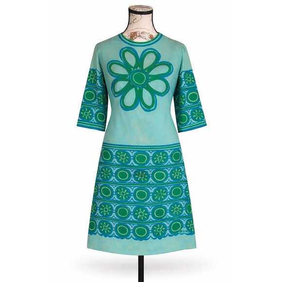 Vera Neumann Dresses & Skirts - 1960s Vera Neumann Dress Mod Psychedelic Floral Aqua Shift 10 for Lord & Taylor